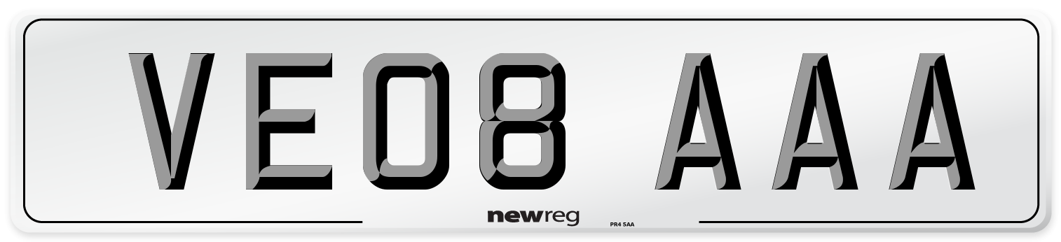 VE08 AAA Number Plate from New Reg